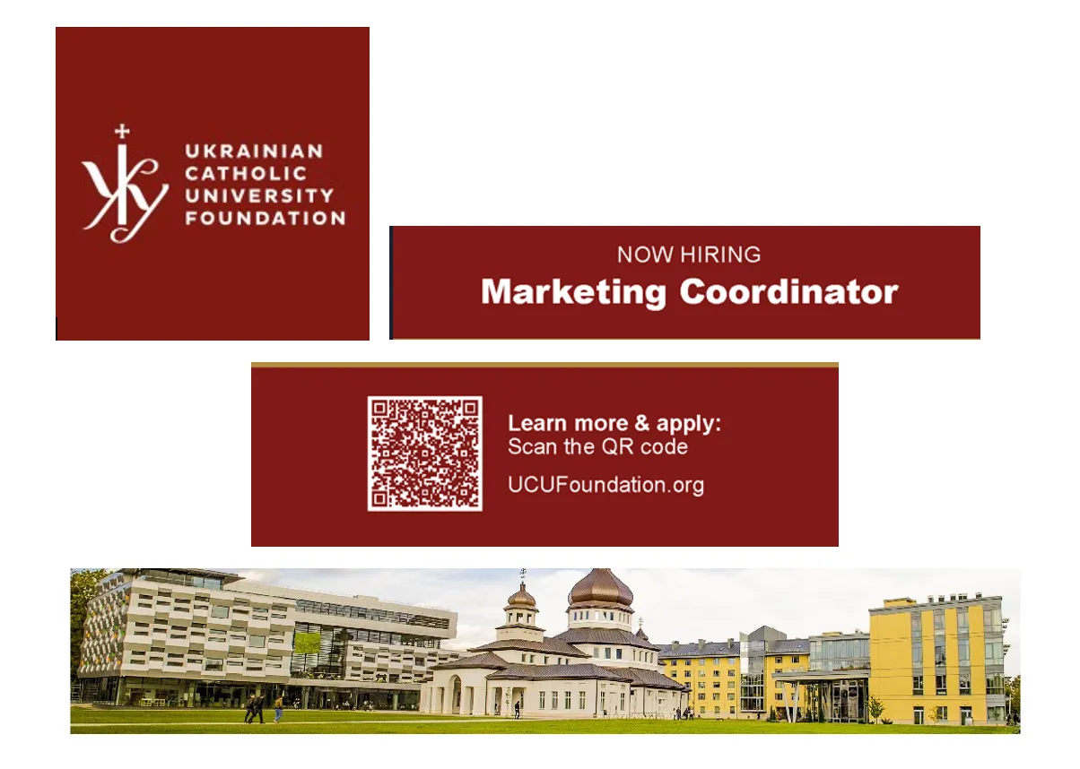 Ukrainian Catholic University Foundation Is Hiring a Marketing Coordinator (Remote)